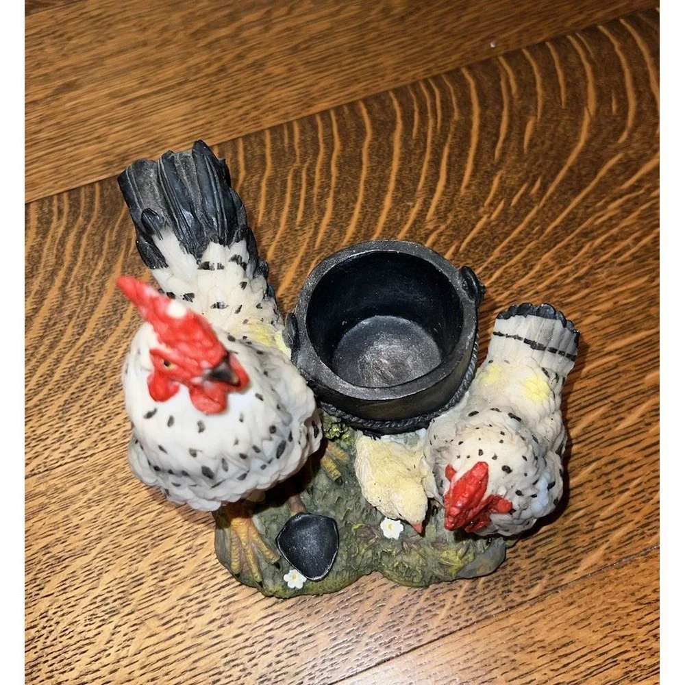Vintage‎ Rooster Hen Family Figurine Country Cottagecore Farmhouse Decor Accent